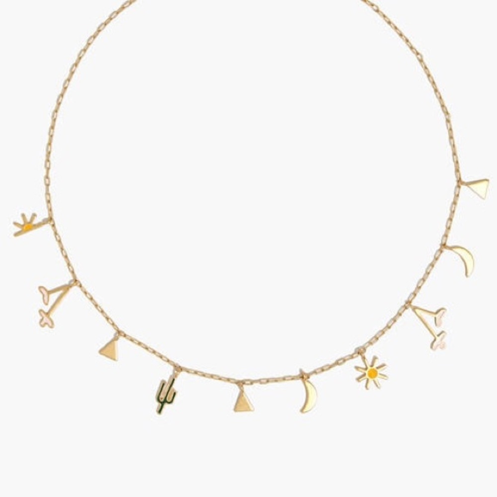 Madewell desert charm necklace in brass